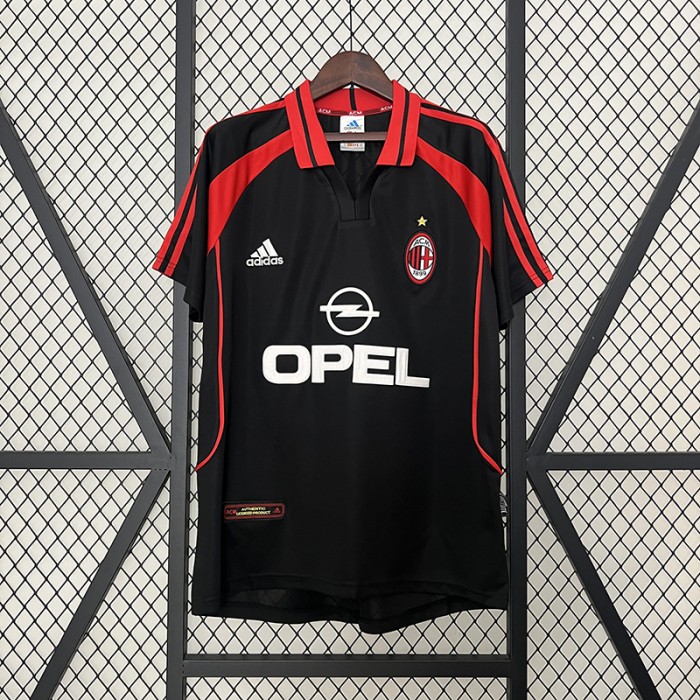 Retro 00/01 AC Milan Third Away Black Red Jersey Version Short Sleeve-3915783