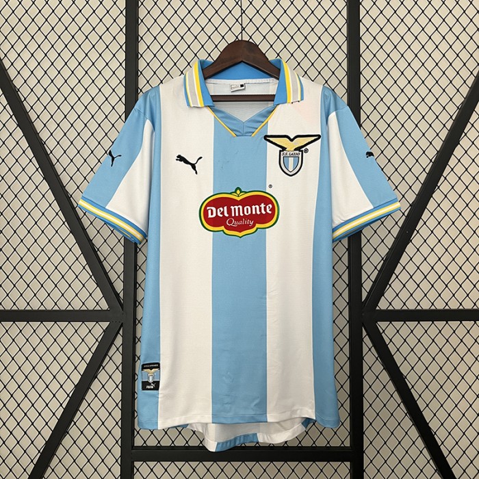 Retro 99/00 Lazio Home White Blue Jersey Version Short Sleeve-4345318