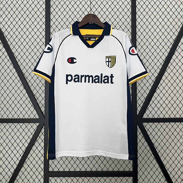 Retro 03/04 Parma Away White Jersey Version Short Sleeve-8198634