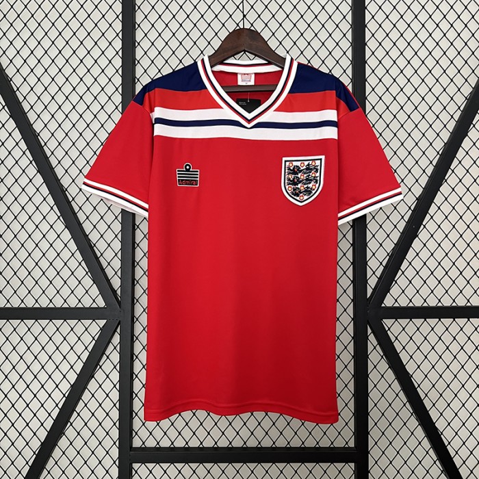 Retro 1982 England Away Red Jersey Version Short Sleeve-7451801