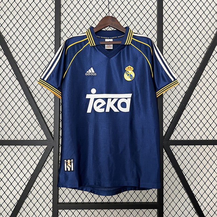 Retro 98/00 Real Madrid Third Away Blue Jersey Version Short Sleeve-3558307