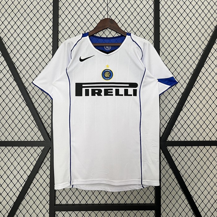 Retro 04/05 Inter Milan Away White Jersey Version Short Sleeve-6363523