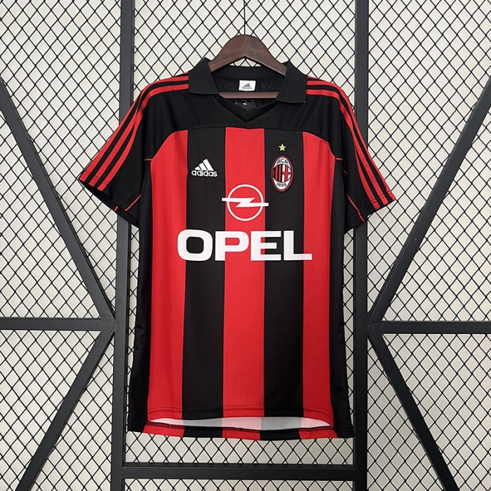 Retro 00/02 AC Milan Home Red Black Jersey Version Short Sleeve-9084968