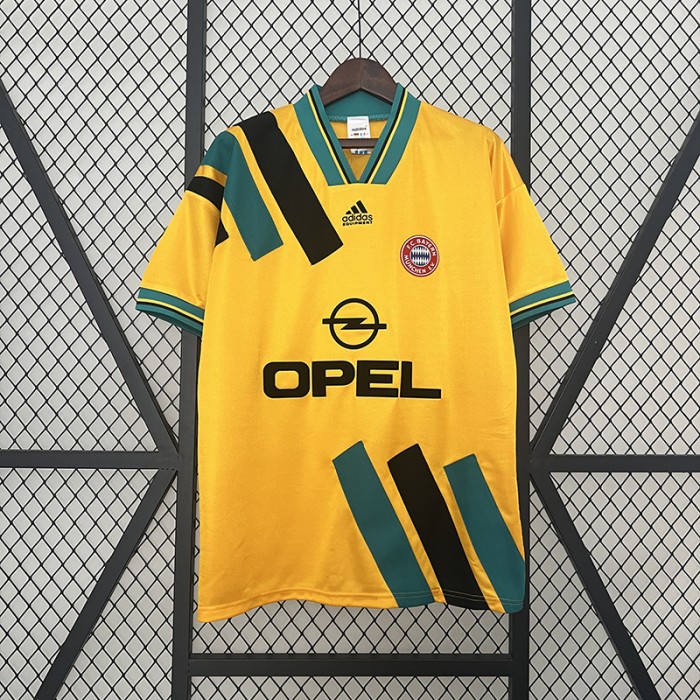Retro 93/95 Bayern Munich Away Yellow Jersey Version Short Sleeve-9943355