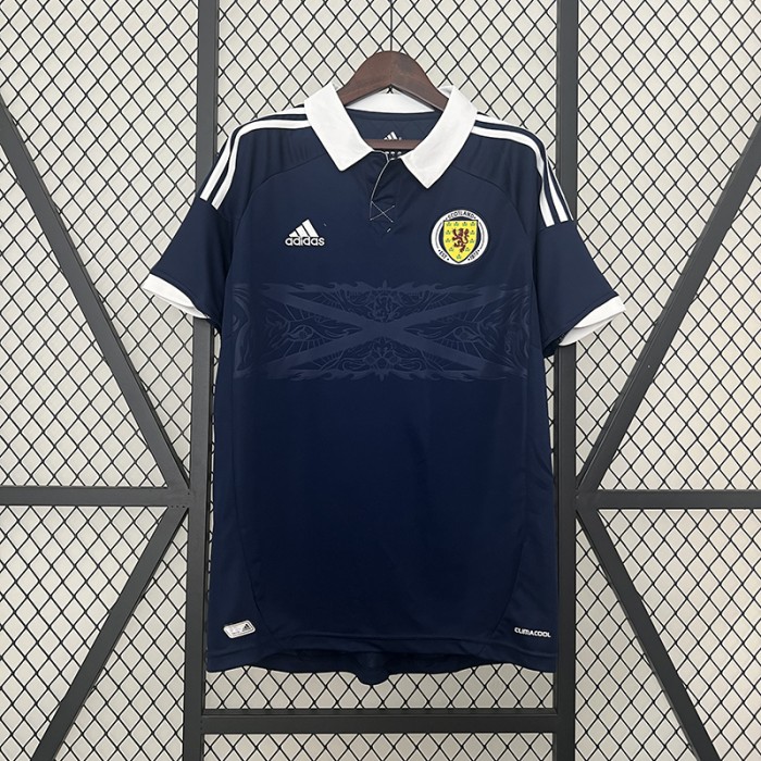 Retro 12/14 Scotland Home Navy Blue Jersey Version Short Sleeve-6828497