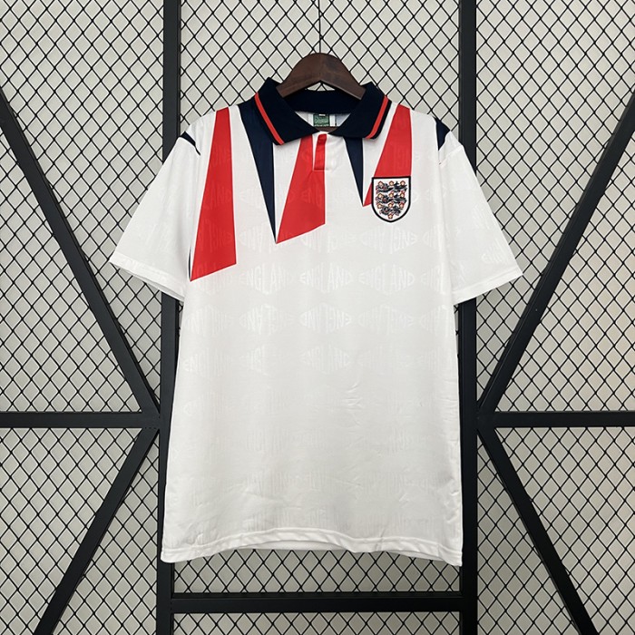 Retro 1992 England Home White Jersey Version Short Sleeve-4249412