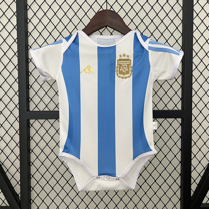 2024 Baby Argentina Home White Blue Jersey Version Short Sleeve-6701979