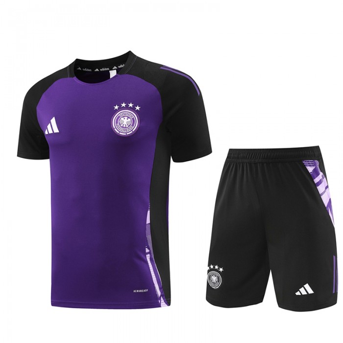 2024 Germany Purple Black Training Jersey Kit short Sleeve (Shirt + Short)-3773463