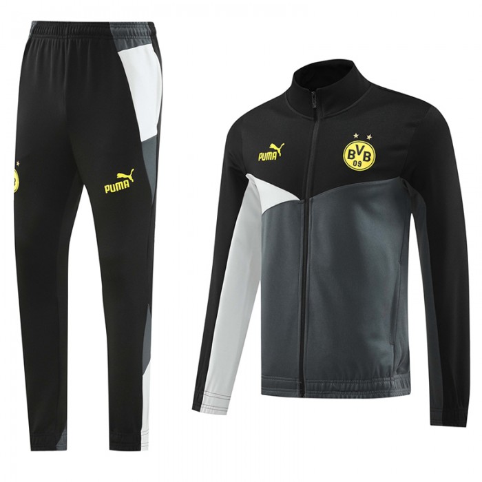 24/25 Borussia Dortmund Gray Black Edition Classic Jacket Training Suit (Top+Pant)-8067870