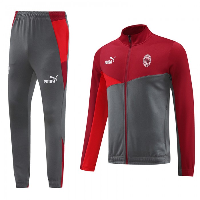 24/25 AC Milan Red Gray Edition Classic Jacket Training Suit (Top+Pant)-4028899
