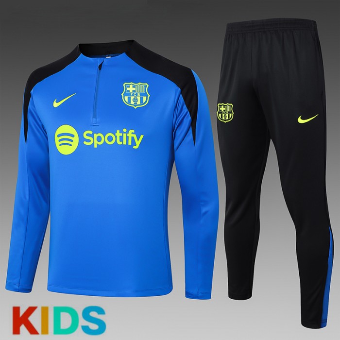 24/25 Kids Barcelona Blue Kids Edition Classic Jacket Training Suit (Top+Pant)-1256997