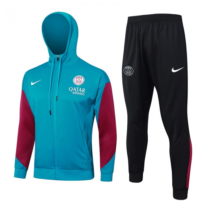 24/25 Paris Saint-Germain PSG Green Hooded Edition Classic Jacket Training Suit (Top+Pant)-5609995