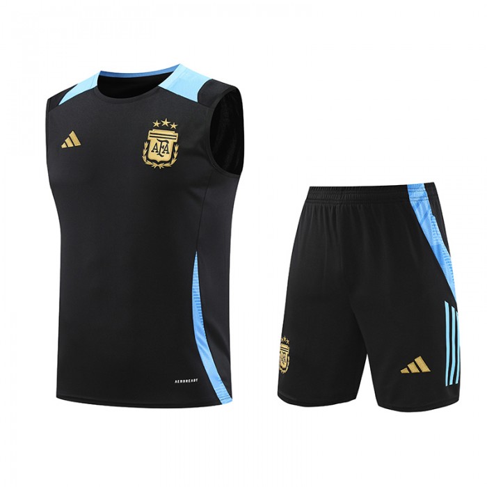 2024 Argentina Black Training Jersey Kit Sleeveless vest (Shirt + Vest)-432797