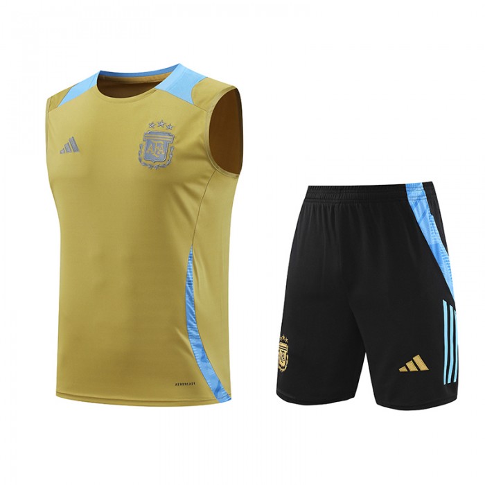 2024 Argentina Khaki Training Jersey Kit Sleeveless vest (Shirt + Vest)-5358627