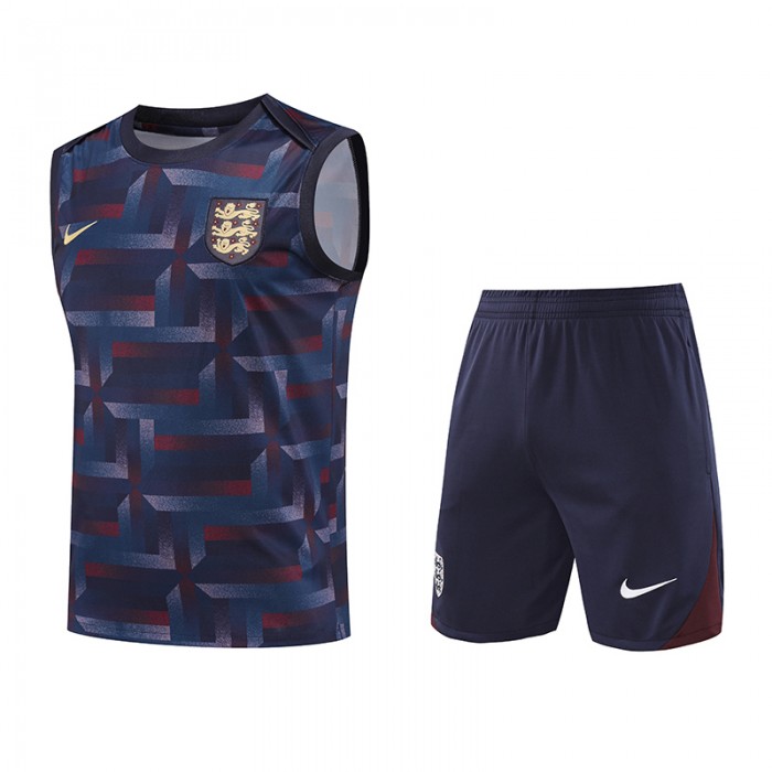 2024 England Gray Red Training Jersey Kit Sleeveless vest (Shirt + Vest)-9720906