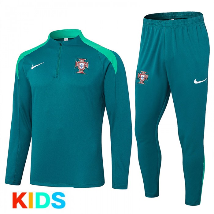 2024 Kids Portugal Green Edition Classic Jacket Training Suit (Top+Pant)-6124734