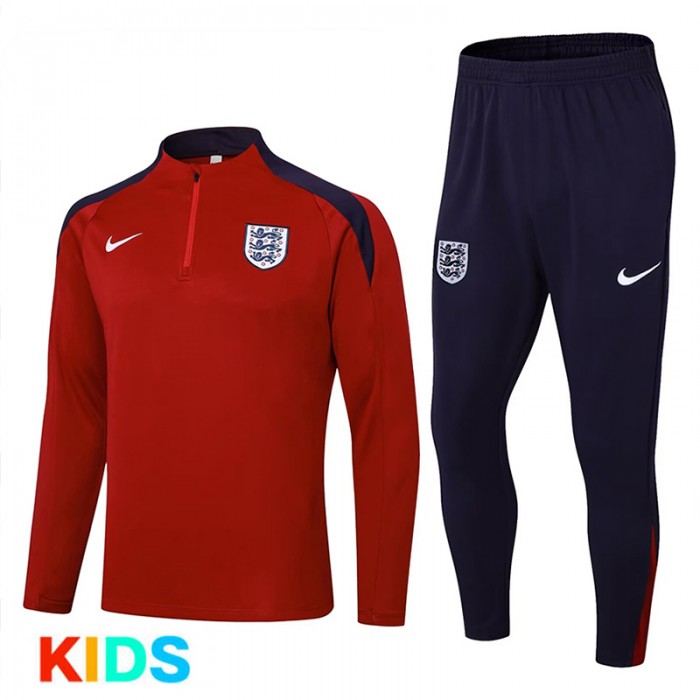 2024 Kids England Red Edition Classic Jacket Training Suit (Top+Pant)-826468