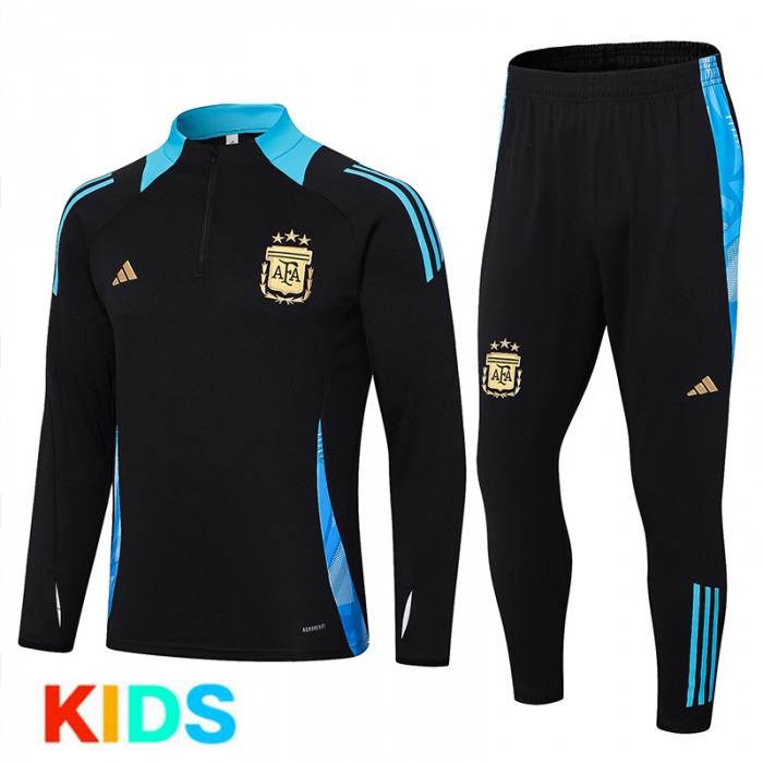 2024 Kids Argentina Black Edition Classic Jacket Training Suit (Top+Pant)-4801994