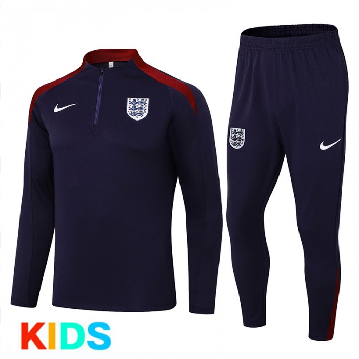 2024 Kids England Gray Edition Classic Jacket Training Suit (Top+Pant)-5251745