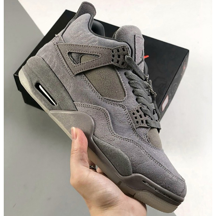 Air Jordan 4 AJ4 High Running Shoes-All Gray-2286838