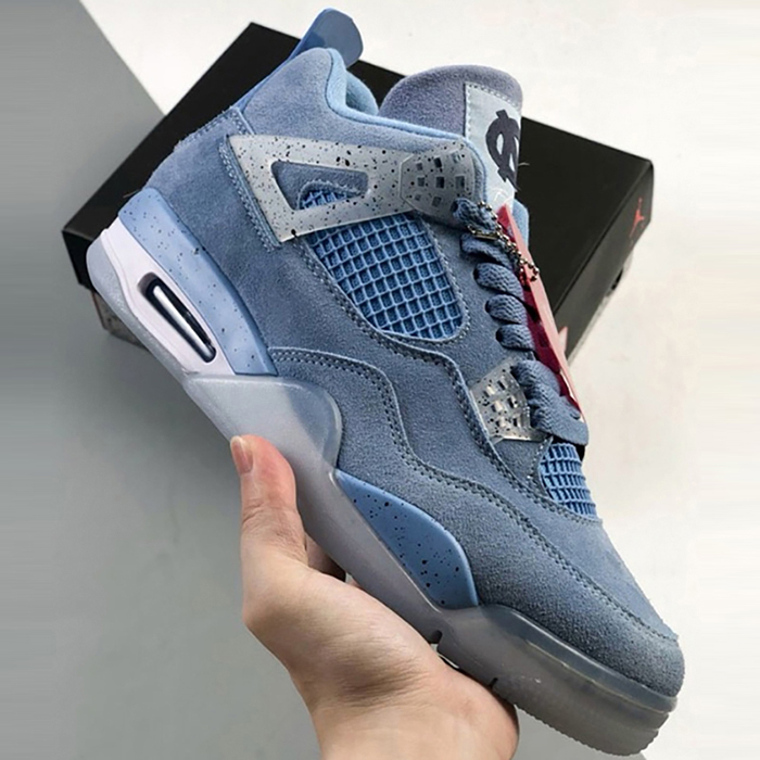 Air Jordan 4 AJ4 High Running Shoes-All Blue-7549676