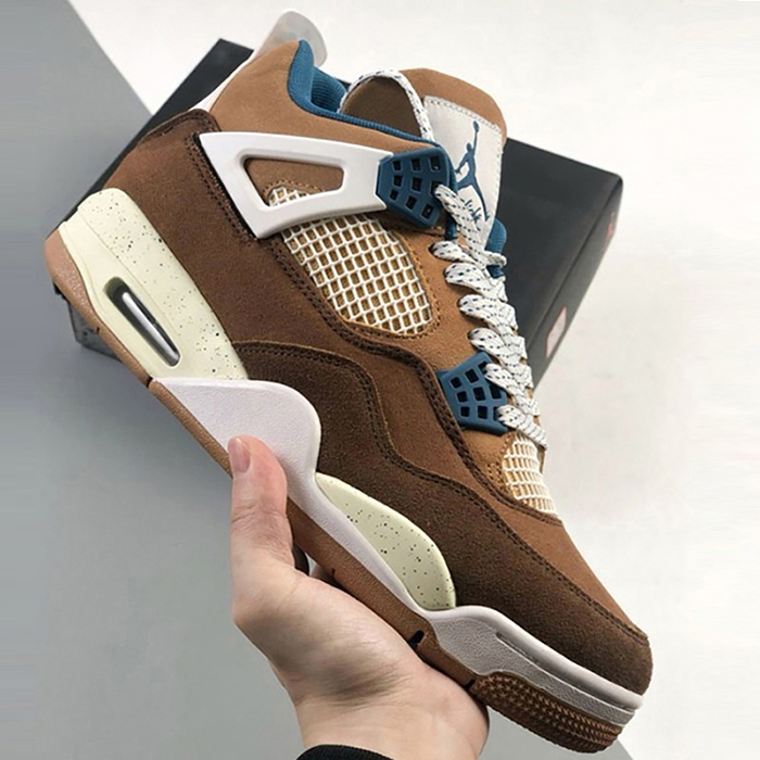 Air Jordan 4 AJ4 High Running Shoes-Brown/White-3856118