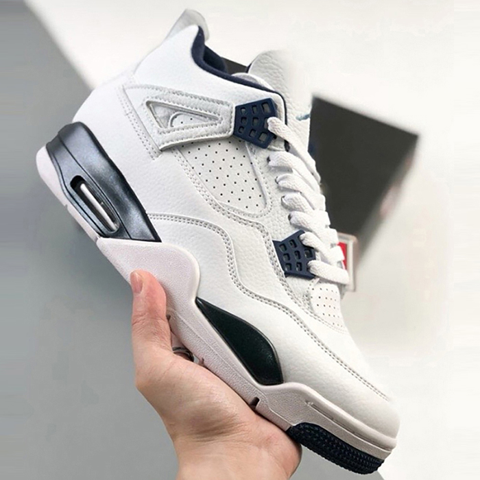 Air Jordan 4 AJ4 High Running Shoes-White/Black-5203237