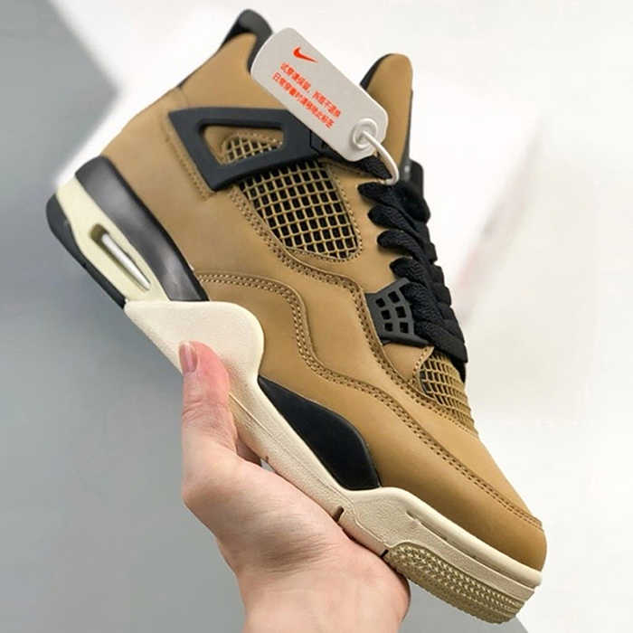 Air Jordan 4 AJ4 High Running Shoes-Brown/Black-2906740