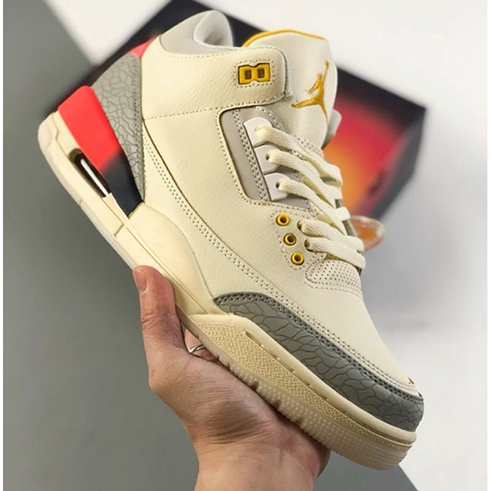 Air Jordan 3 AJ3 High Running Shoes-Khkai/Gray-9439950