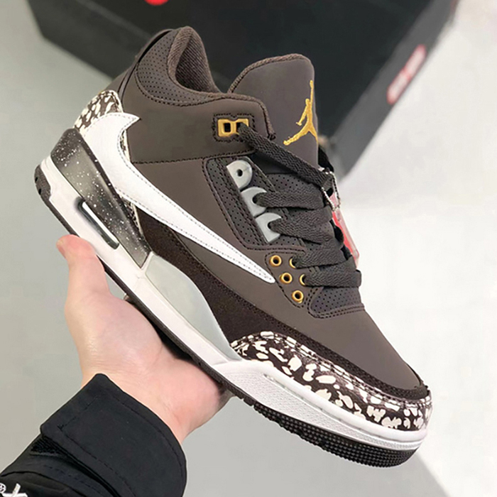 Air Jordan 3 AJ3 High Running Shoes-Brown/White-6024806