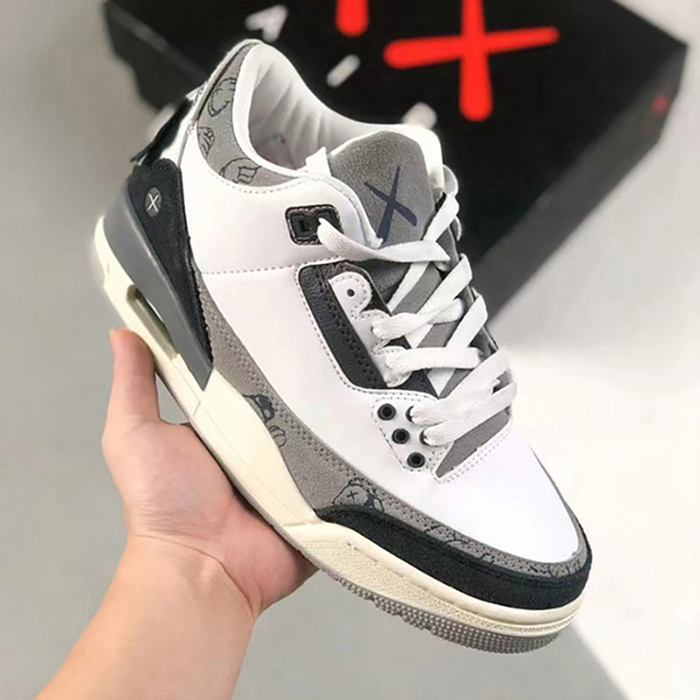 Air Jordan 3 AJ3 High Running Shoes-White/Black-7793835