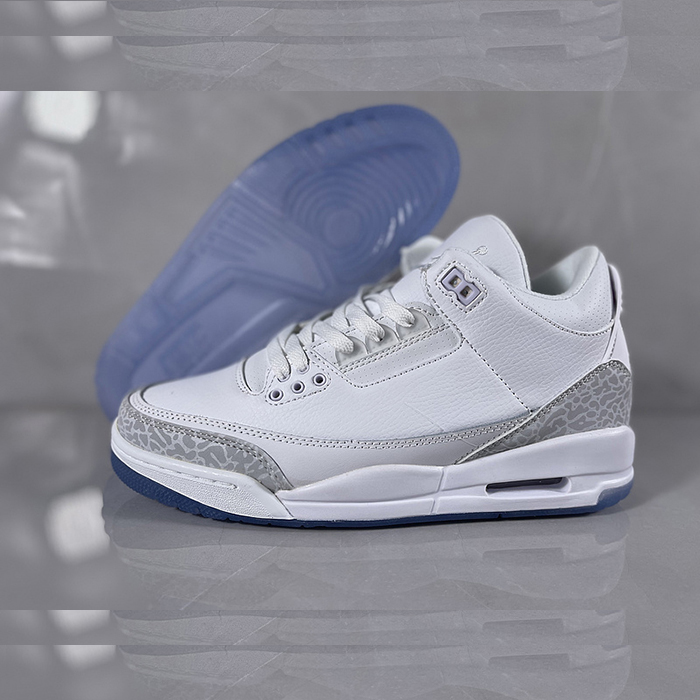 Air Jordan 3 AJ3 High Running Shoes-White/Gray-6433919