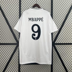 24/25 Real Madrid Home Mbappé 9 White Jersey Version Short Sleeve-6750209