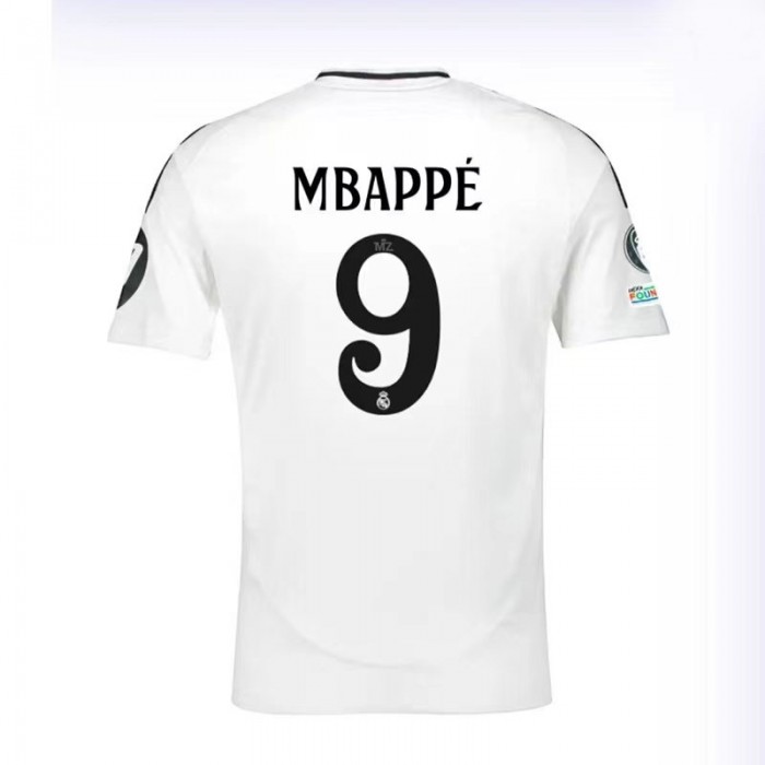 24/25 Real Madrid Home Mbappé 9 White Jersey Version Short Sleeve (Player Version)-266595