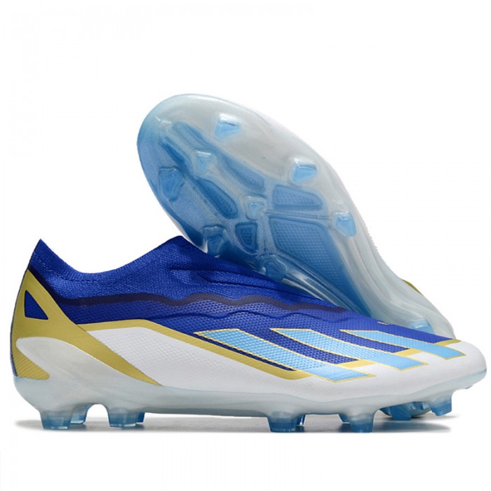 X Crazyfast.1 Laceless FG Soccer Shoes-Blue/White-6603816