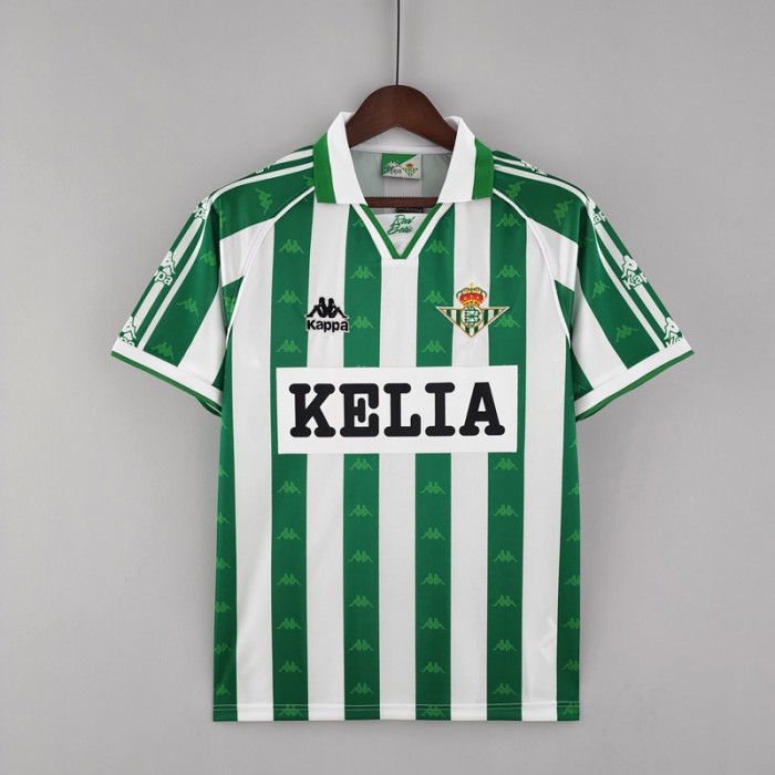 Retro 96/97 Real Betis Home Green White Jersey Kit Short Sleeve-4001613