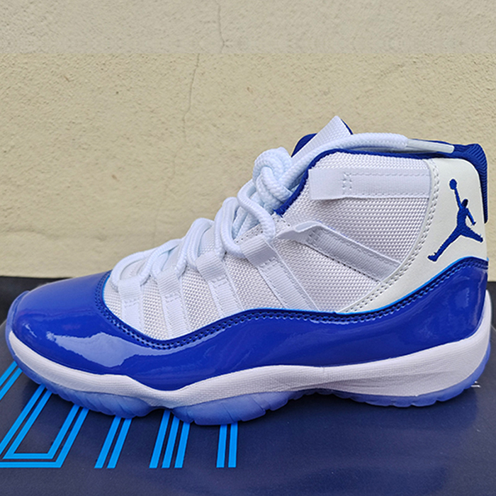 Air Jordan 11 AJ11 High Running Shoes-White/Blue-973266