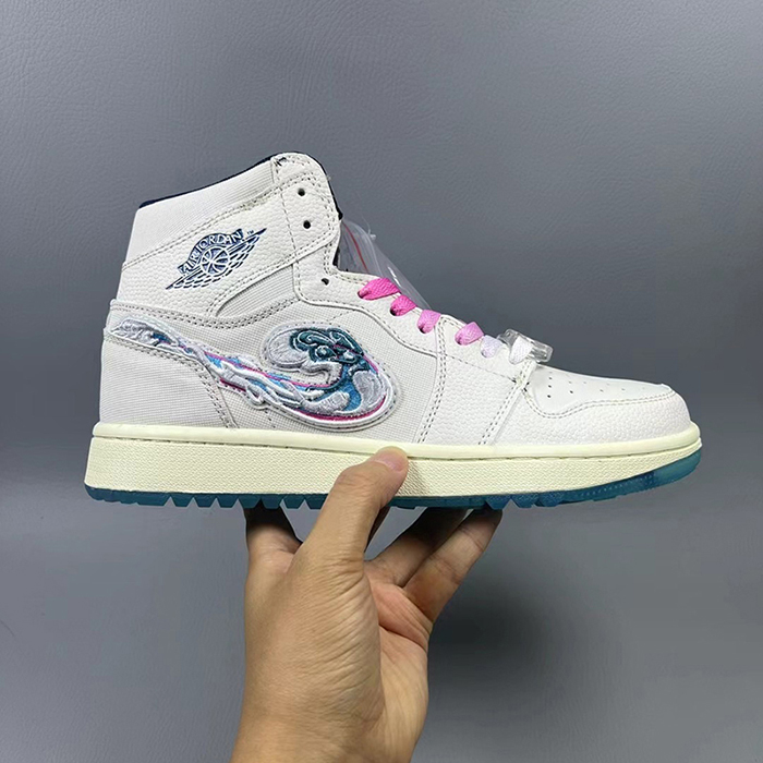 Air Jordan 1 AJ1 High Running Shoes-White/Blue-9631123