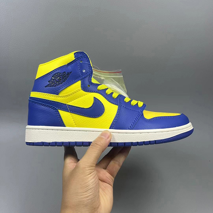 Air Jordan 1 AJ1 High Running Shoes-Blue/Yellow-3832428