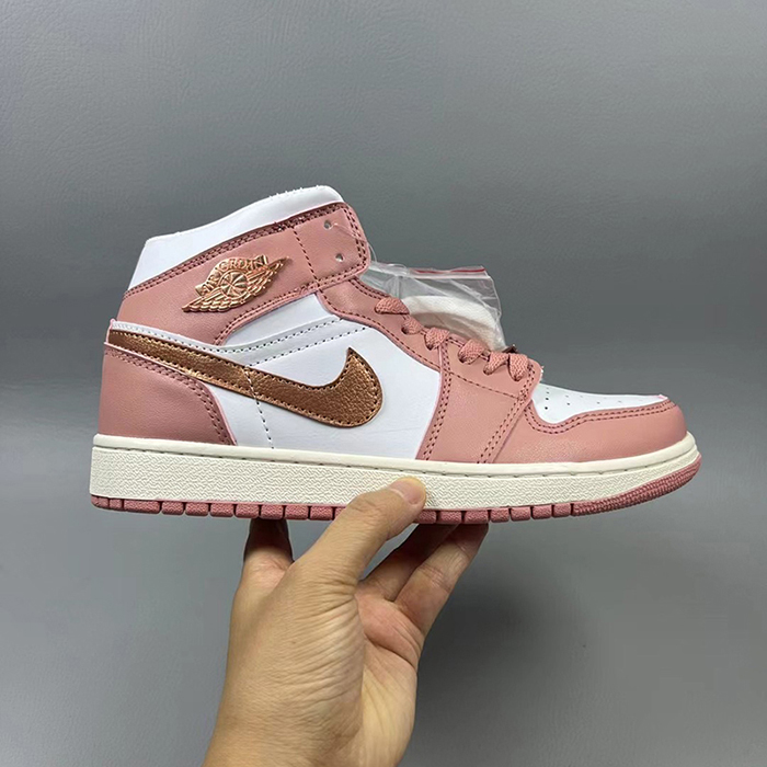 Air Jordan 1 AJ1 High Women Running Shoes-Pink/White-9198614