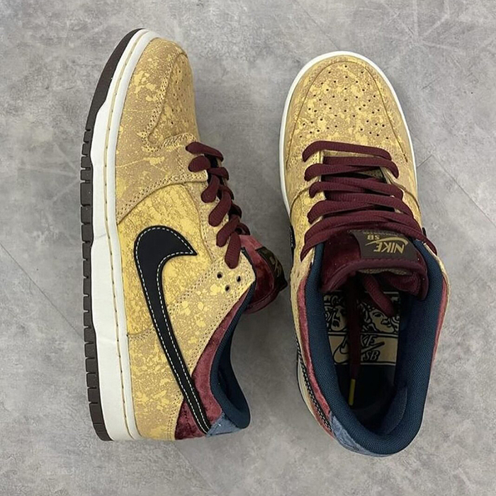 SB Dunk Low“City of Cinema”Running Shoes-Khkai/Wine Red-3693950