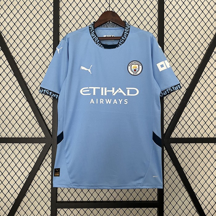 24/25 Manchester City Home Blue Jersey Version Short Sleeve-8783596