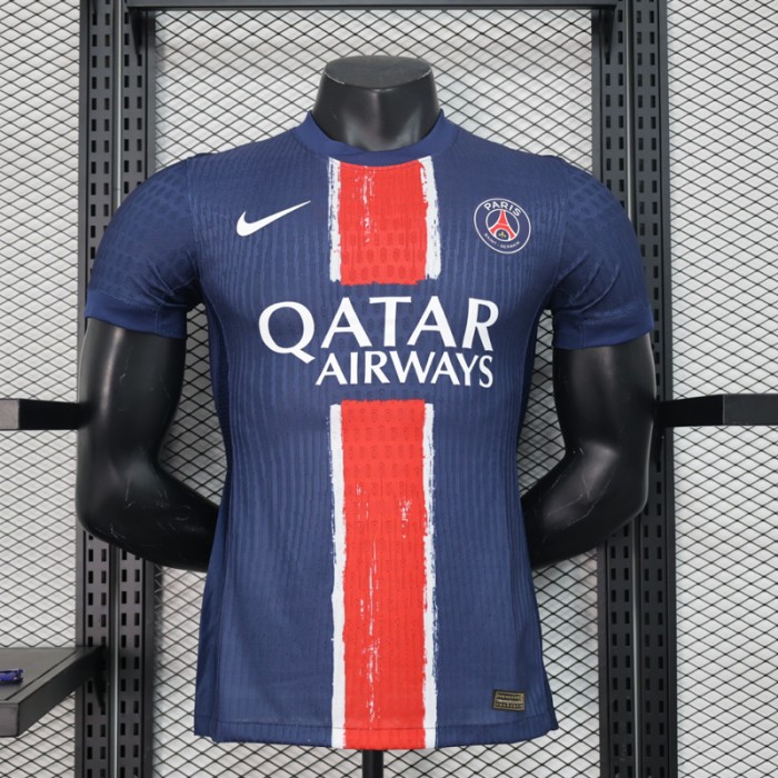 24/25 Paris Saint-Germain PSG Home Navy Blue Red Jersey Version Short Sleeve (Player Version)-5194779