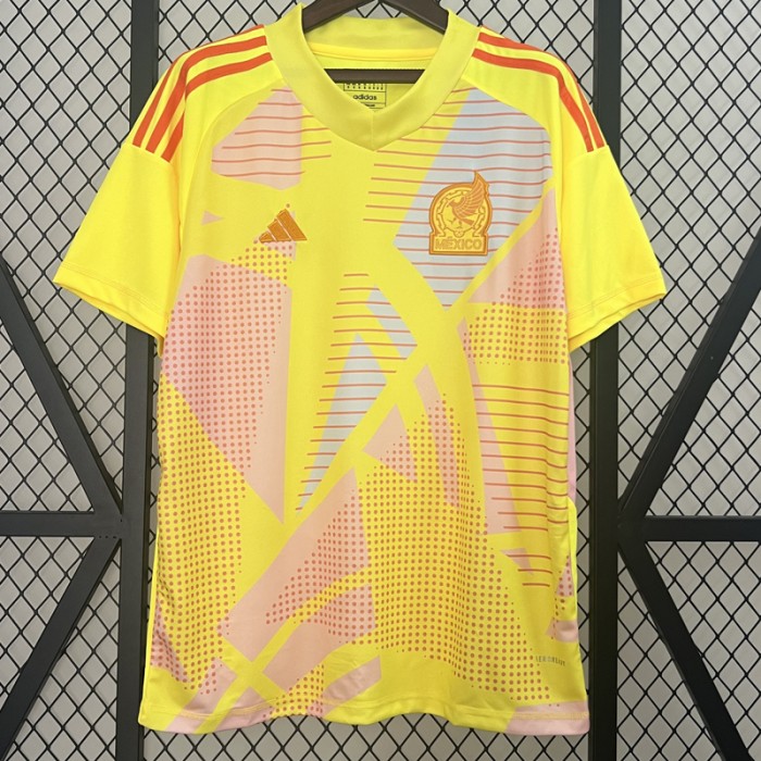 2024 Mexico Goalkeeper Yellow Jersey Version Short Sleeve-8305827