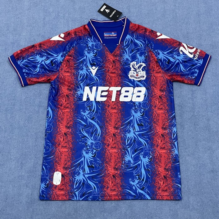 24/25 Crystal Palace Home Blue Red Jersey Version Short Sleeve-6961794