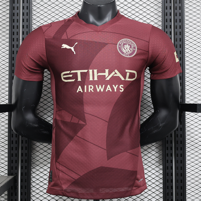24/25 Manchester City Away Wine Red Jersey Version Short Sleeve (Player Version)-6483202