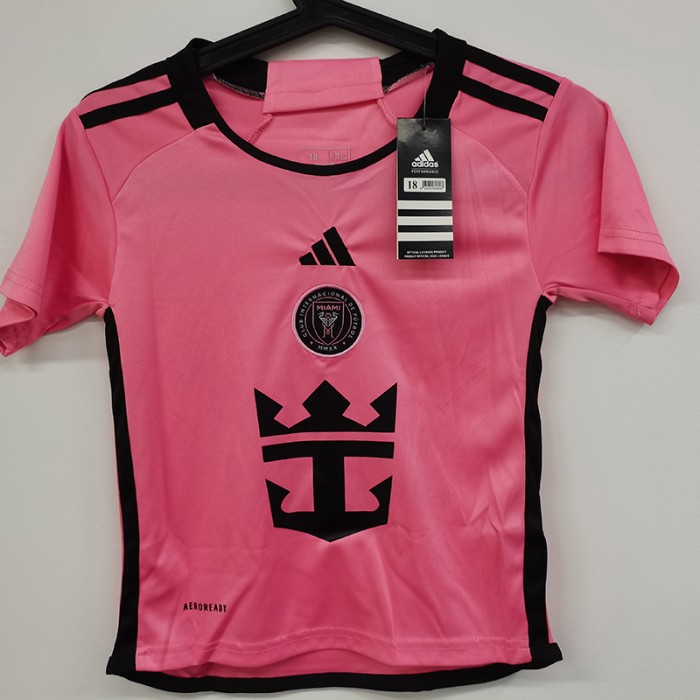 STOCK CLEARANCE [SIZE 18] 24/25 Kids Miami Home Pink Kids Jersey Kit short Sleeve (Shirt + Short)-4890574 [i]