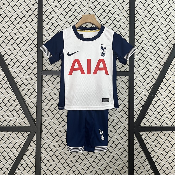 24/25 Kids Tottenham Hotspur Home White Navy Blue Kids Jersey Kit short sleeve (Shirt + Short)-8359736