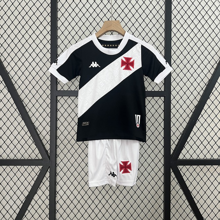 24/25 Kids Vasco da Gama Home White Black Kids Jersey Kit short sleeve (Shirt + Short)-4683111