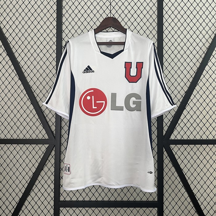 Retro 2003 Universidad de Chile Away White Jersey Kit Short Sleeve-8358118